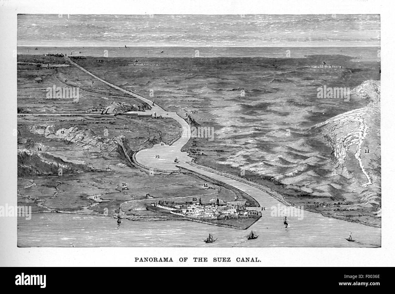 Port Said, Ägypten – 1869 – dauert 10 Jahre zu bauen, den Suez-Kanal war die Idee der Franzose Ferdinand De Lesseps, Bec Stockfoto