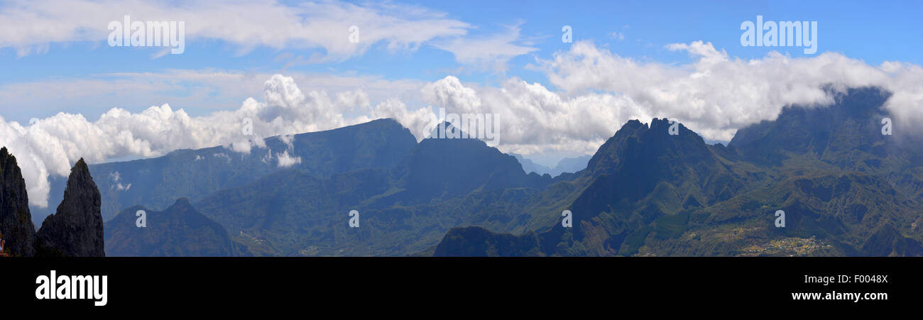 Berglandschaft der Insel La Réunion, Reunion Stockfoto