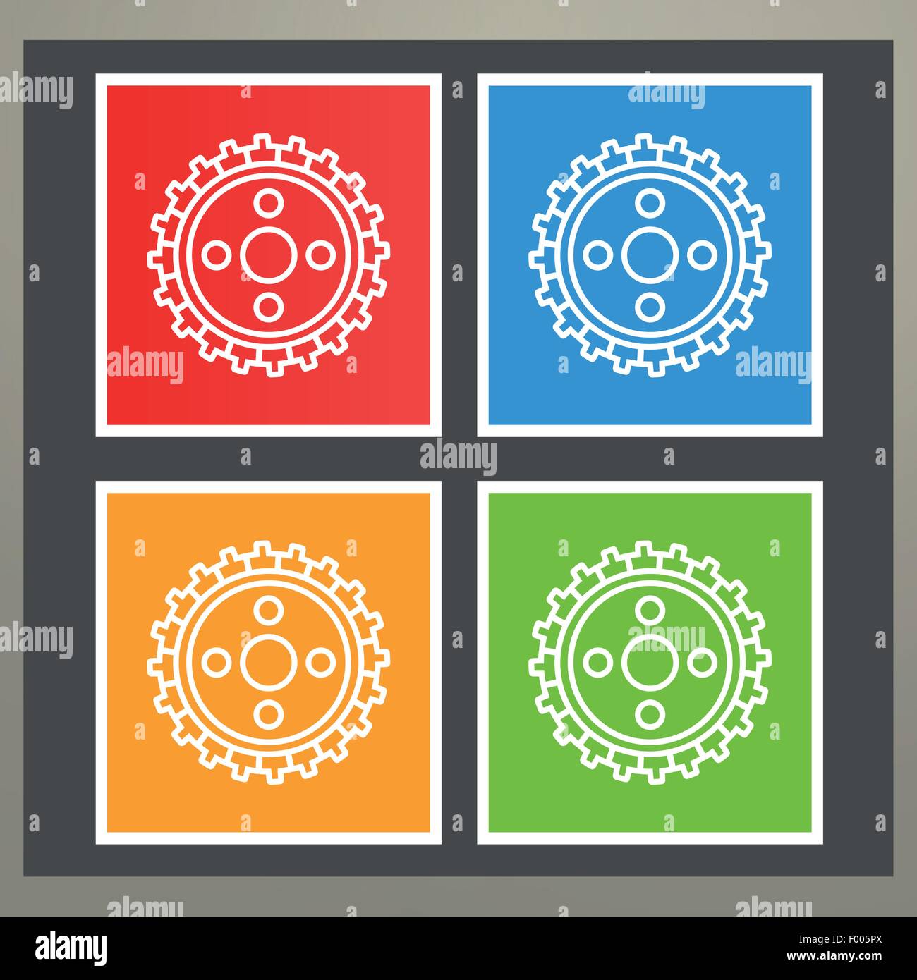 Satz von vier Räder für einen Traktor Stock Vektor