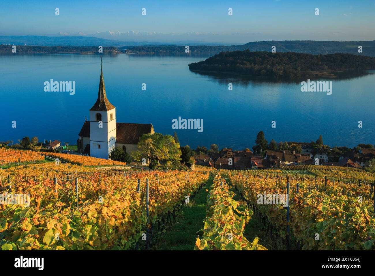 Ligerz am Bielersee, Schweiz, Drei-gesehen-Land Stockfotografie - Alamy