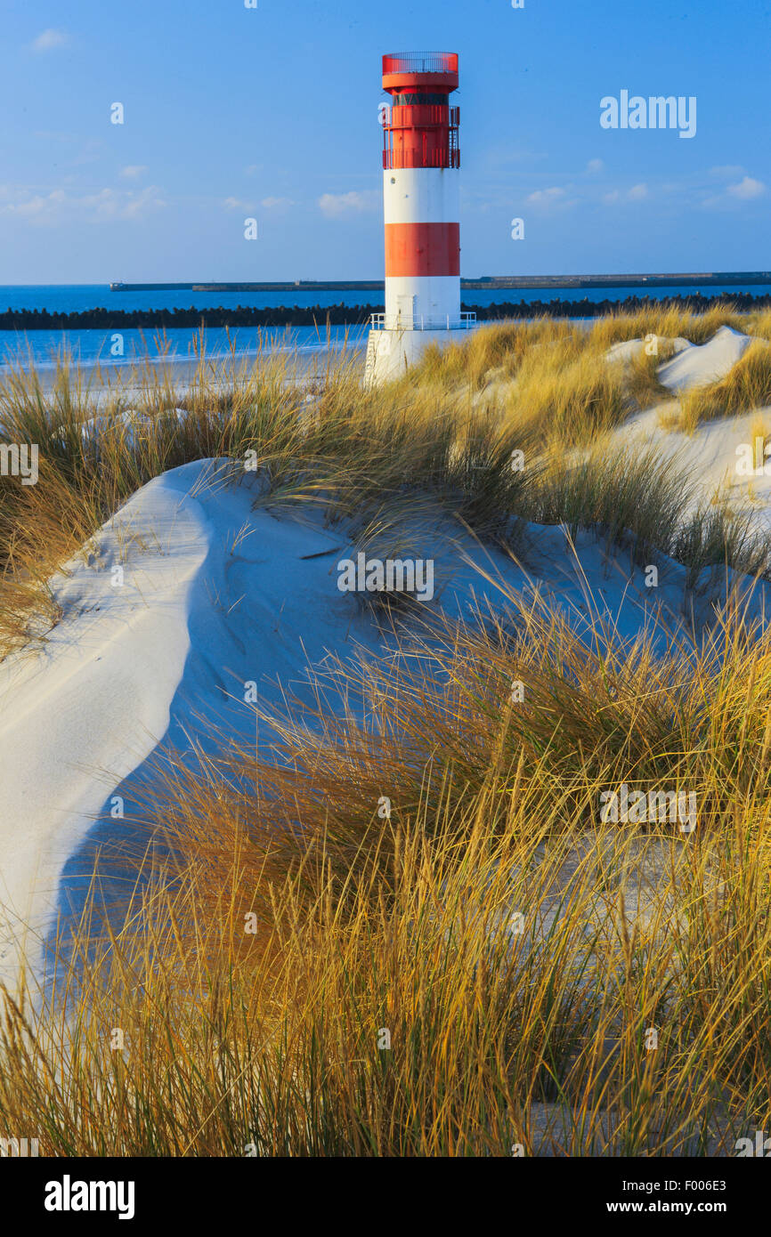 Leuchtturm auf der kleinen Insel Duene Leuchtturm Helgoland Duene, Deutschland, Schleswig-Holstein, Helgoland Stockfoto