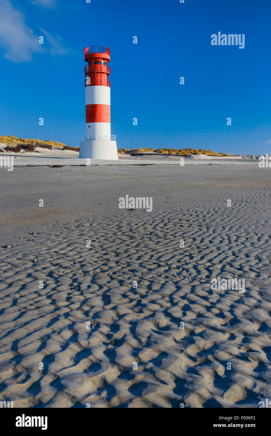 Leuchtturm auf der kleinen Insel Duene Leuchtturm Helgoland Duene, Deutschland, Schleswig-Holstein, Helgoland Stockfoto