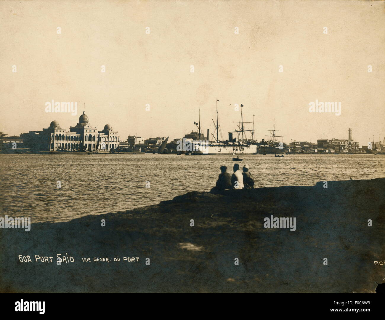 Port Said, Suezkanal, Ägypten – 1930er Jahre – eine allgemeine Ansicht des Hafens, Foto von P. Dittrich Stockfoto