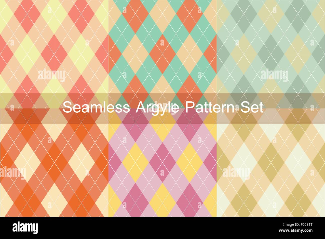 Nahtlose Argyle-Muster. Diamant-Formen-Hintergrund. Vektor-Set. Stock Vektor