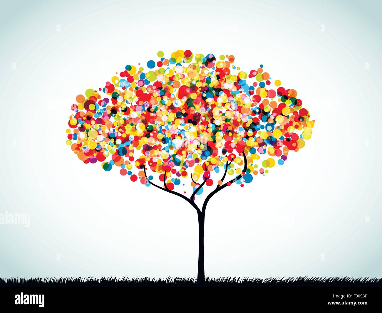 Regenbogen-Button Hintergrund Baum Stock Vektor