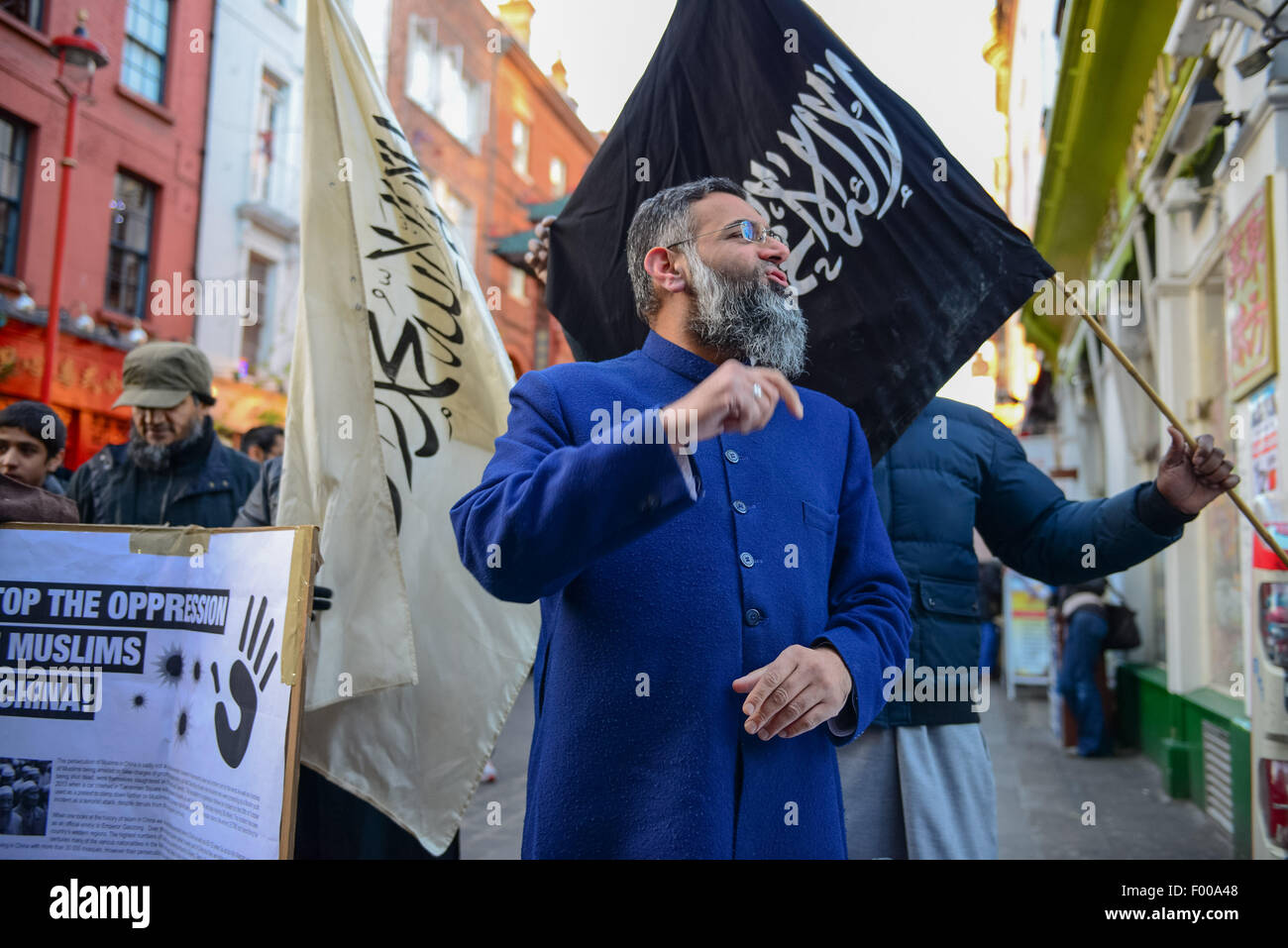 Islamischer Prediger Anjem Chaudry in London Stockfoto