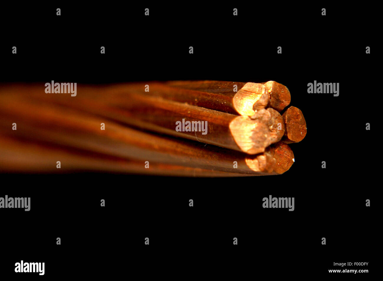 Kupfer-entkernt Kabel, Oberleitung, Deutschland Stockfoto
