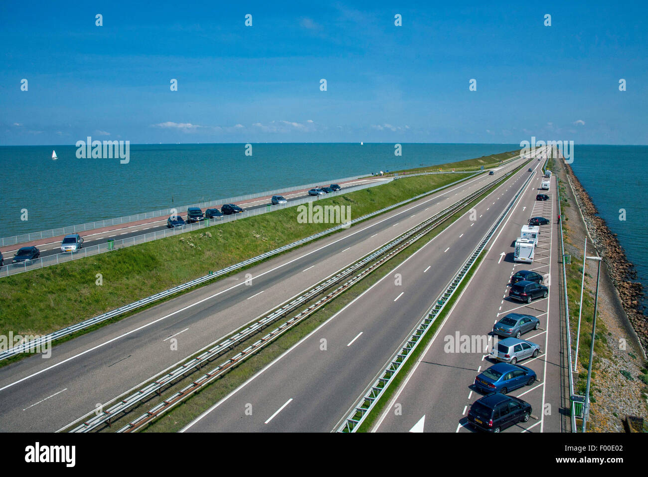 Deich um die Insel Texel, Niederlande, Texel Stockfoto