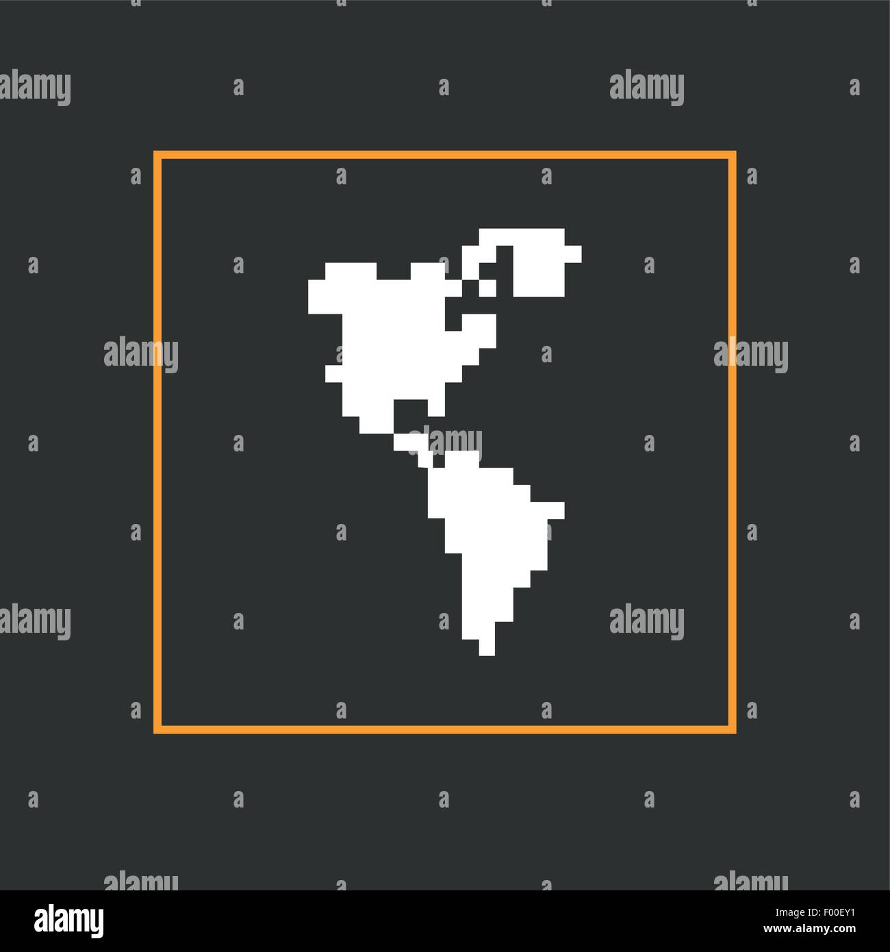 Pixel-Ikone Nord und Südamerika. Vektor-design Stock Vektor