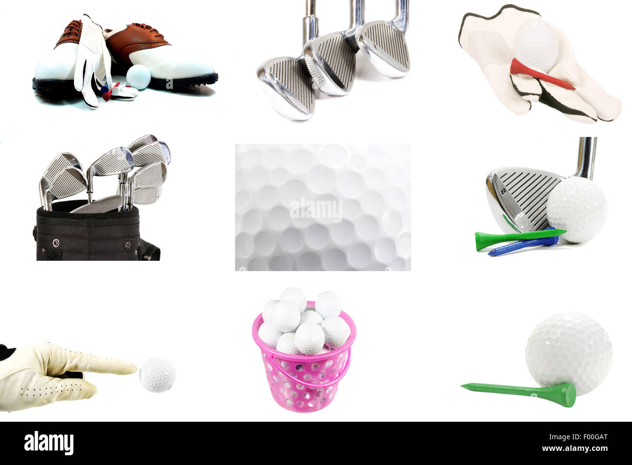 Sammlung von Golf-Bilder in eine schöne collage Stockfoto