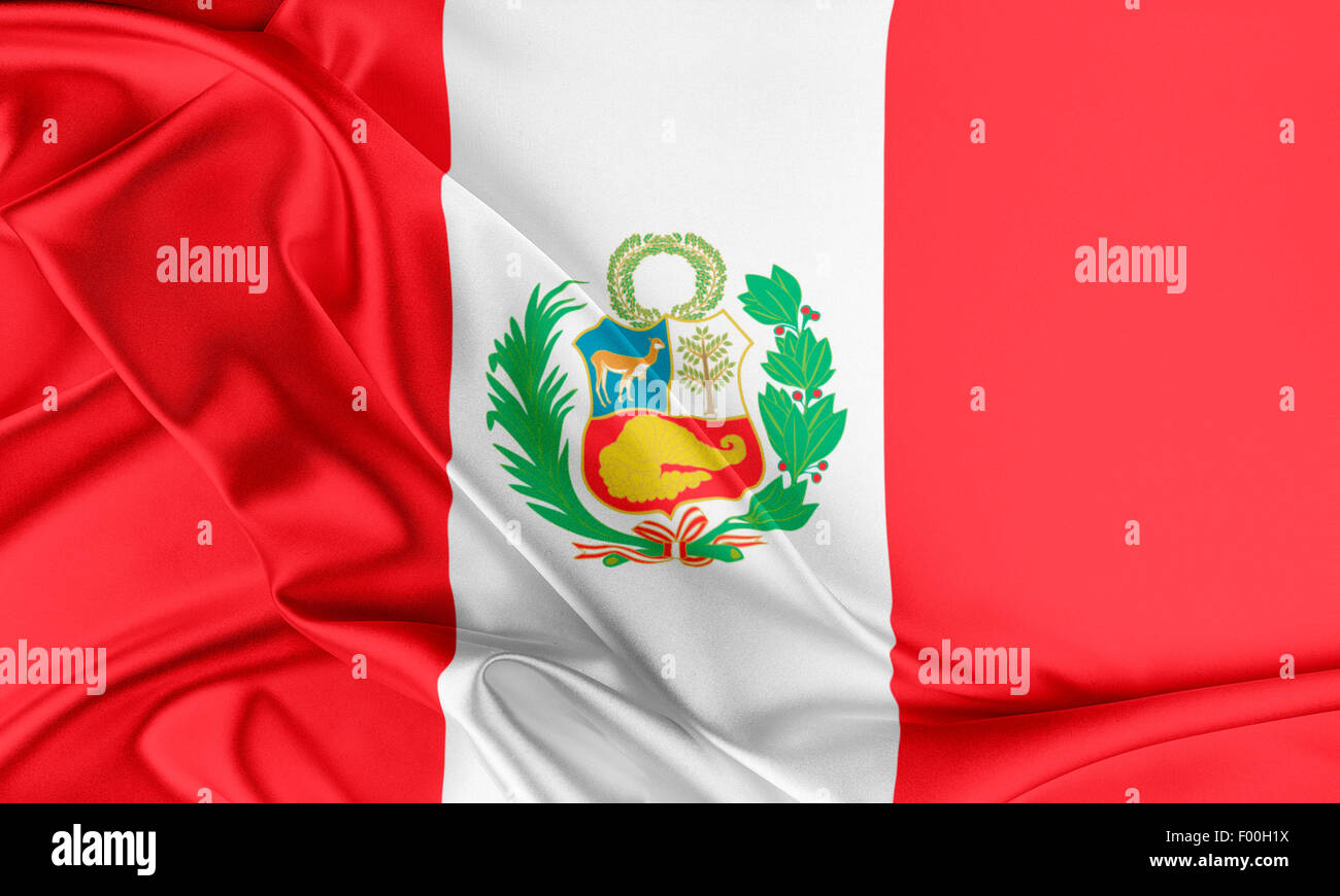 Peru-Flagge. Stockfoto
