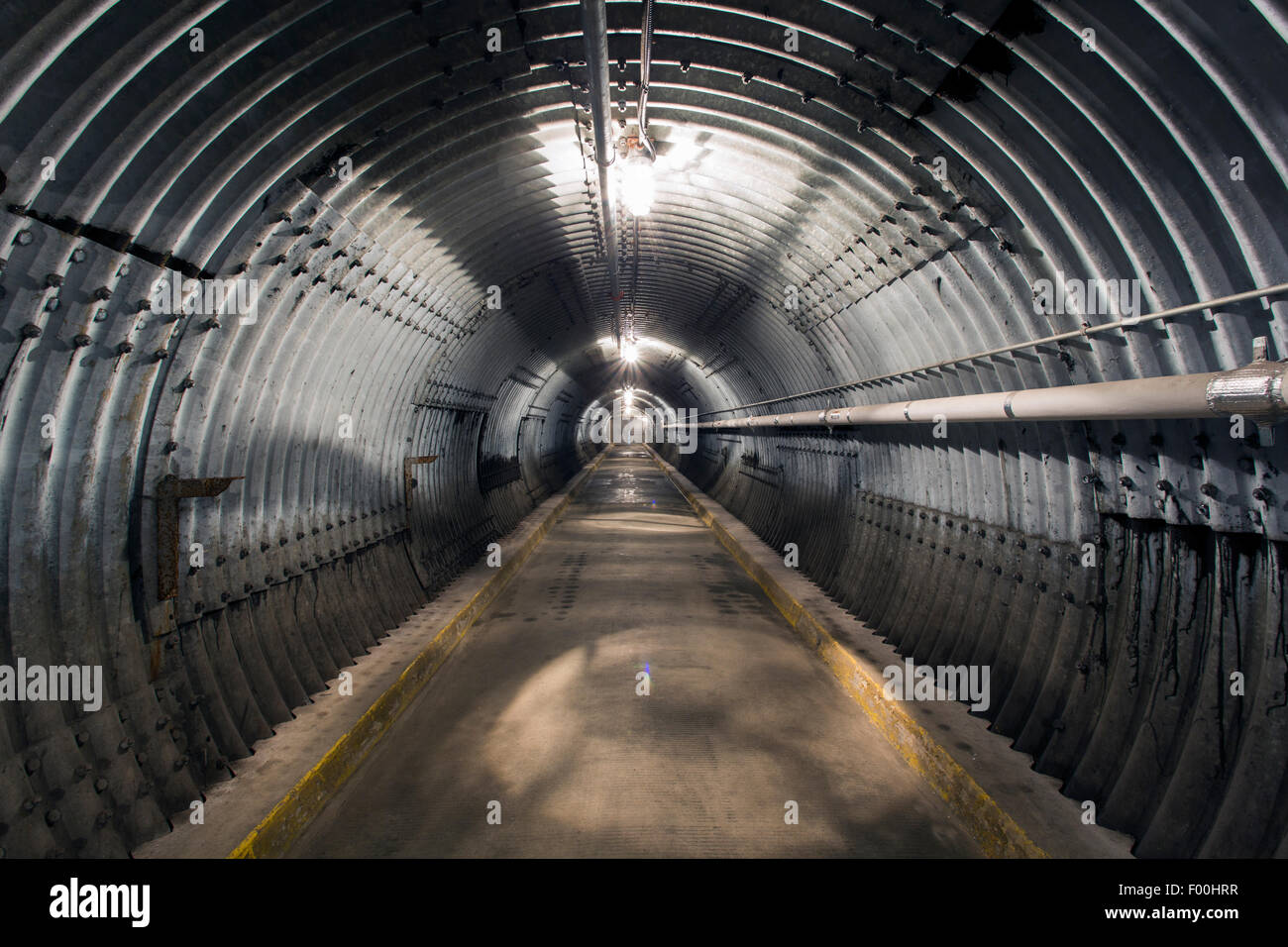 Kanada, Ontario, Carp, Diefenbunker, Kanadas Kalten Krieg Museum, Tunnel zu Bunker Stockfoto