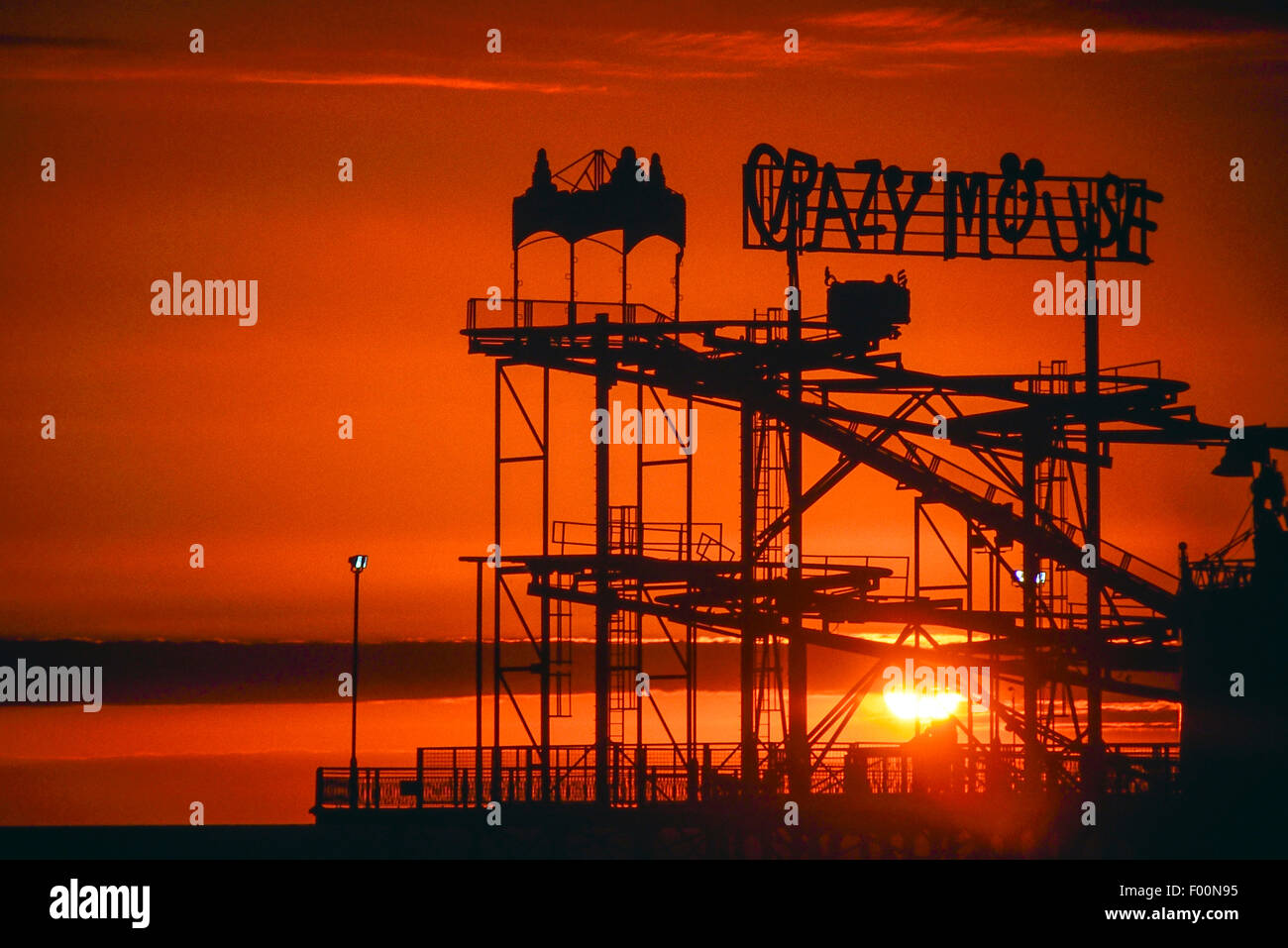 Verrückte Maus Achterbahnfahrt. Blackpool. Lancashire. England. UK Stockfoto