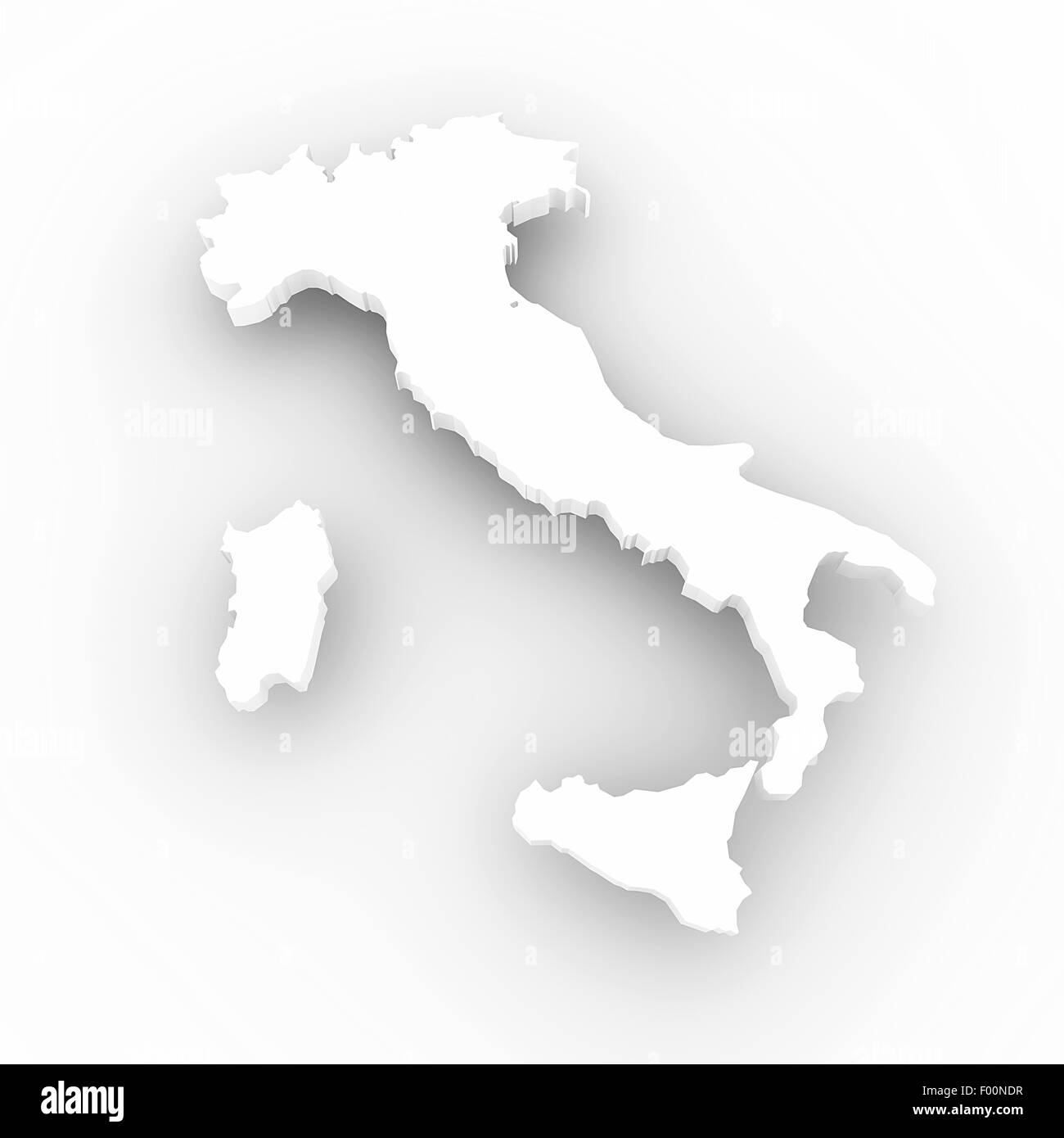 Dreidimensionale Karte von Italien. 3D Stockfoto