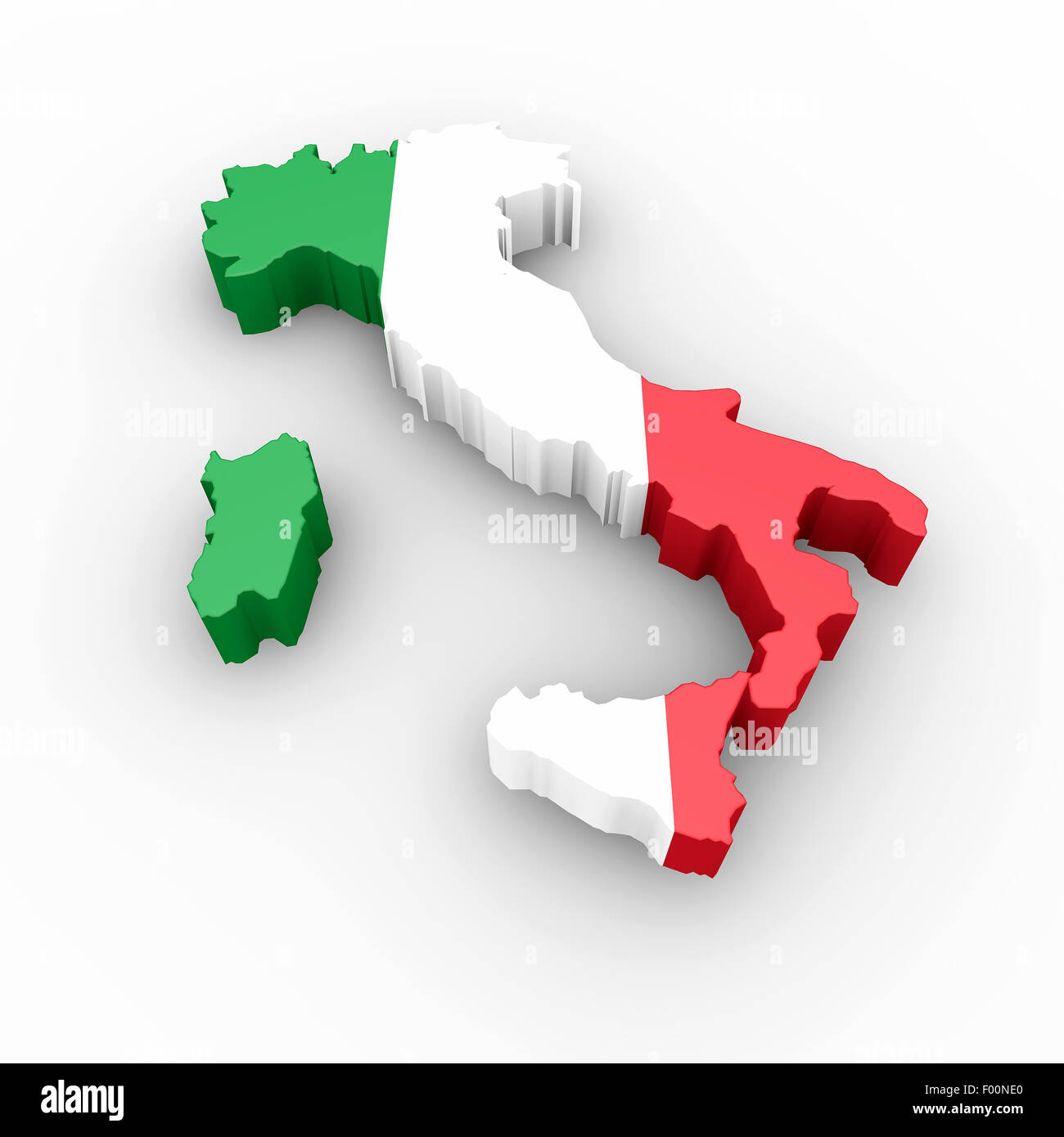 Italian flag map italy on Ausgeschnittene Stockfotos und -bilder