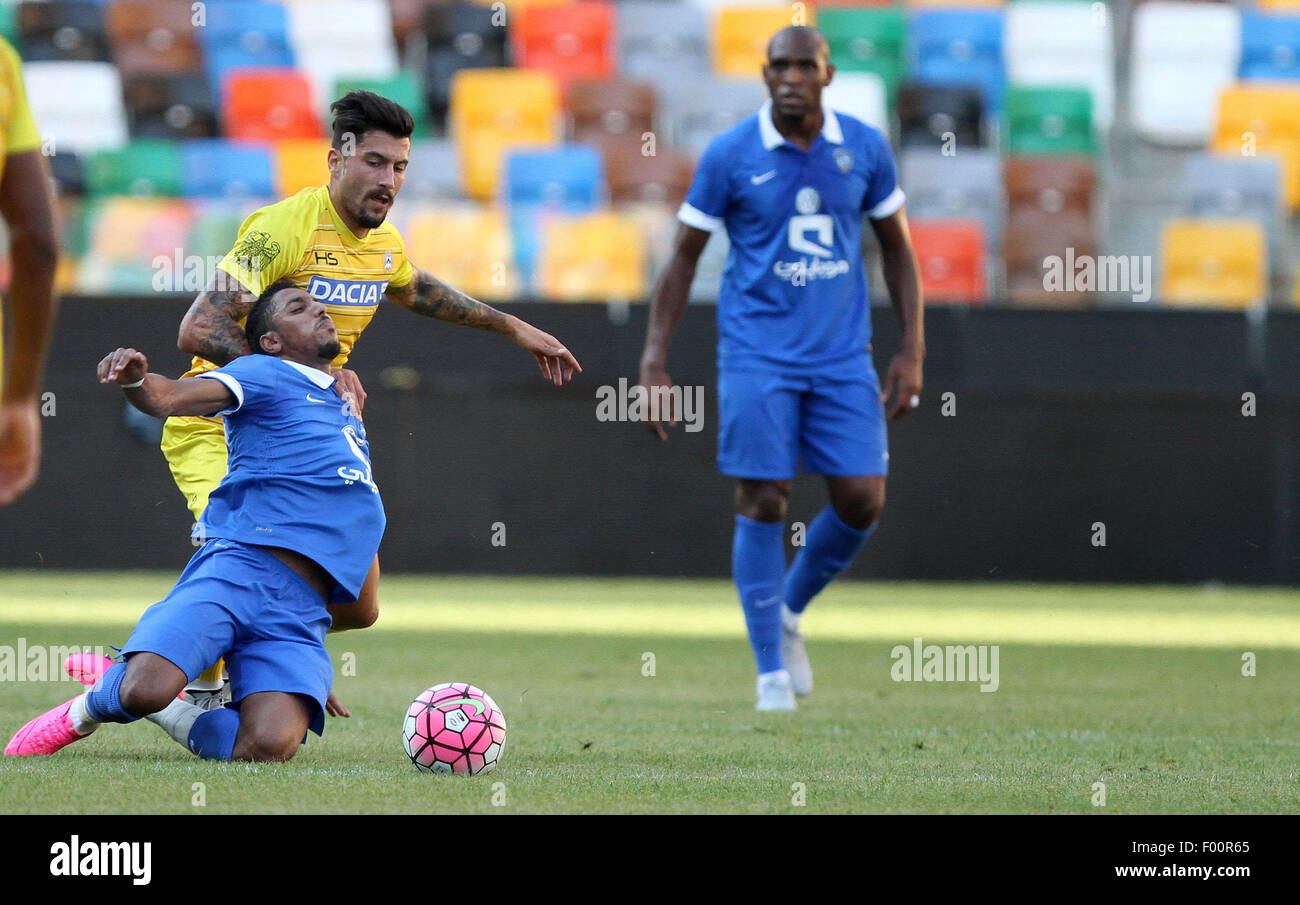 Udine, Italien. 5. August 2015.  Udinese Mittelfeldspieler Panagiotis Giorgios Kone während der Fußball-freundlich Vorsaison Spiel Udinese Calcio V Al Hilal Saudi-Club am 5. August 2015 im Friaul-Stadion in Udine, Italien. Bildnachweis: Andrea Spinelli/Alamy Live-Nachrichten Stockfoto