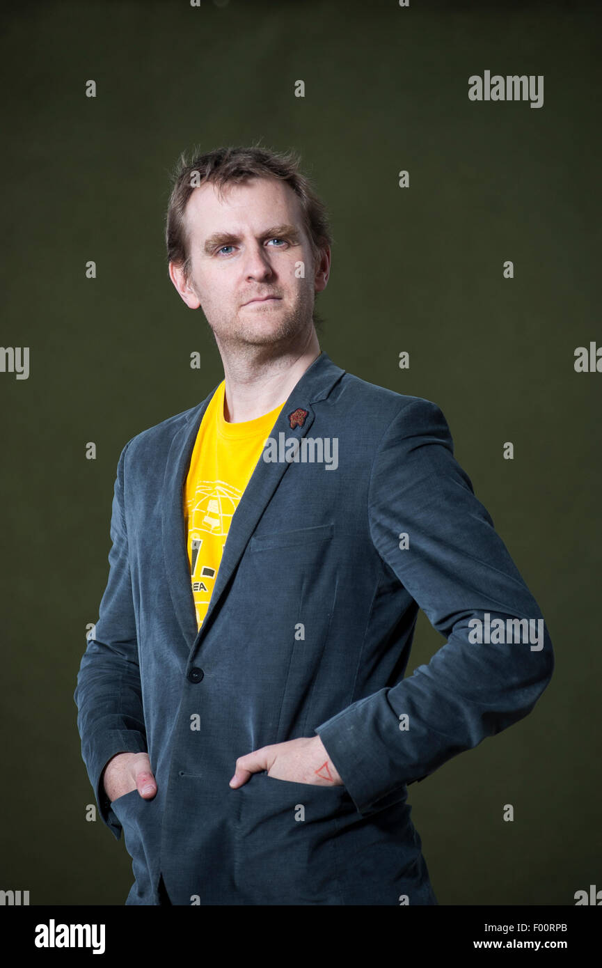 Schriftsteller und Kommentator Nick Harkaway, erscheinen auf dem Edinburgh International Book Festival. Stockfoto