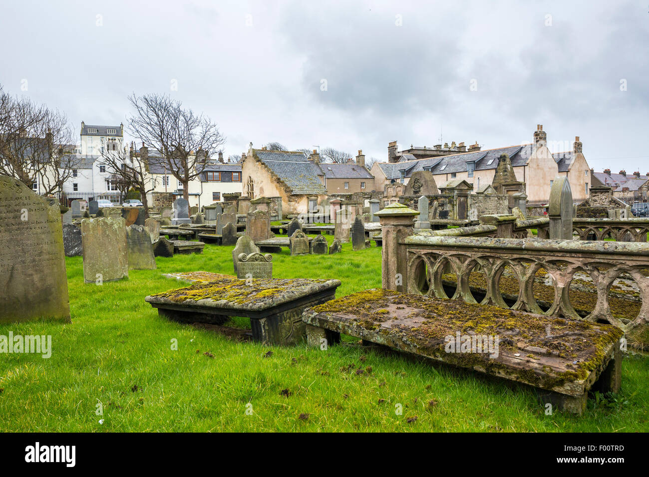 Mittelalterliche Kirkyard von Banff, Aberdeenshire, Schottland, Vereinigtes Königreich, Europa. Stockfoto