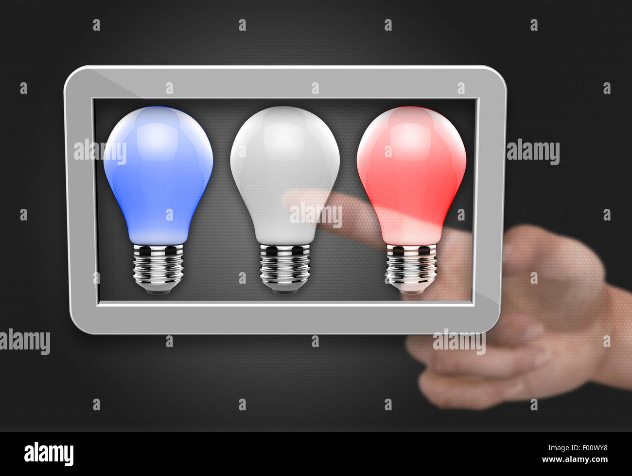 Farbe-Licht-Lampe als Konzept Stockfoto