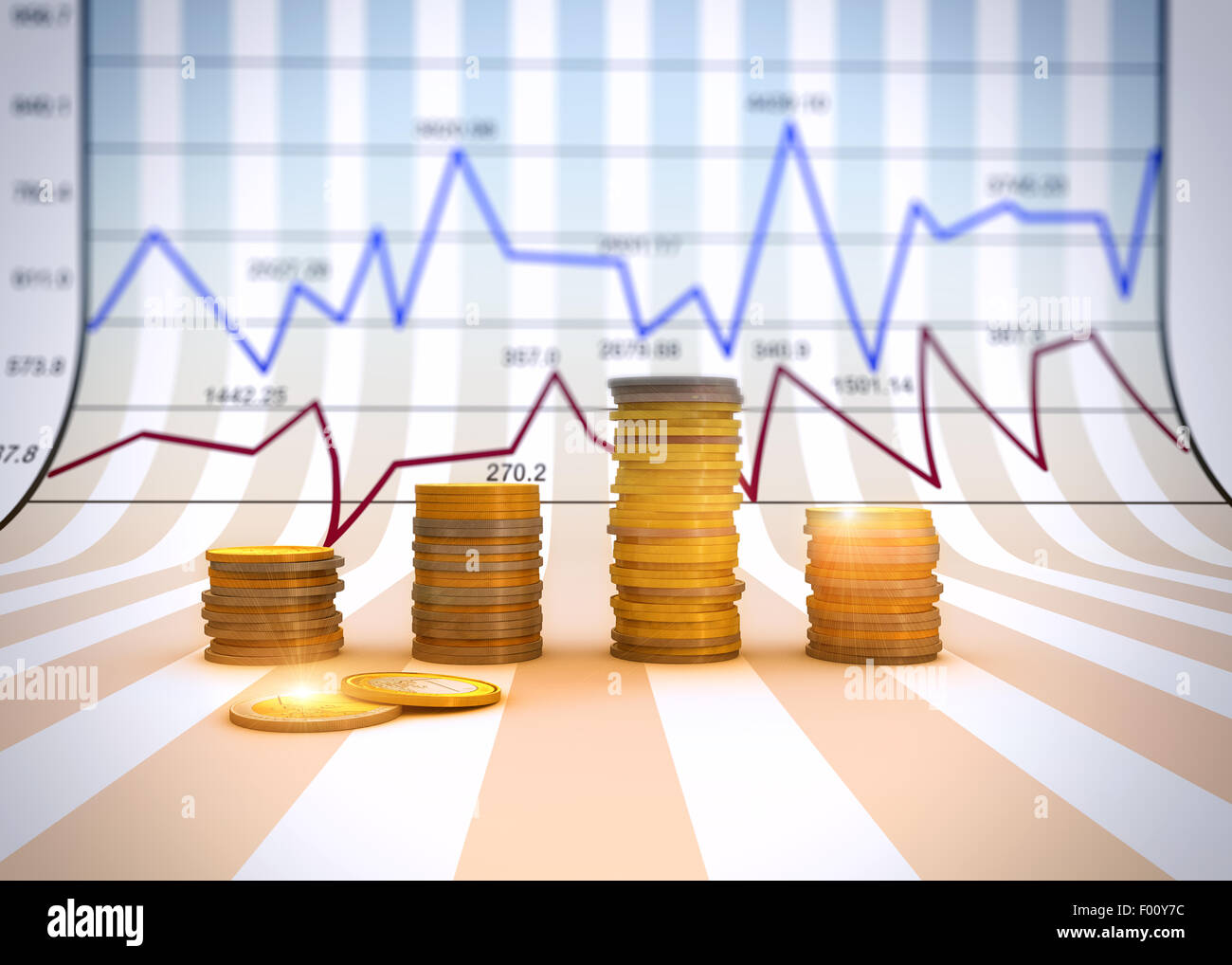 Finanzgeschäfte Charts und Grafiken Stockfoto
