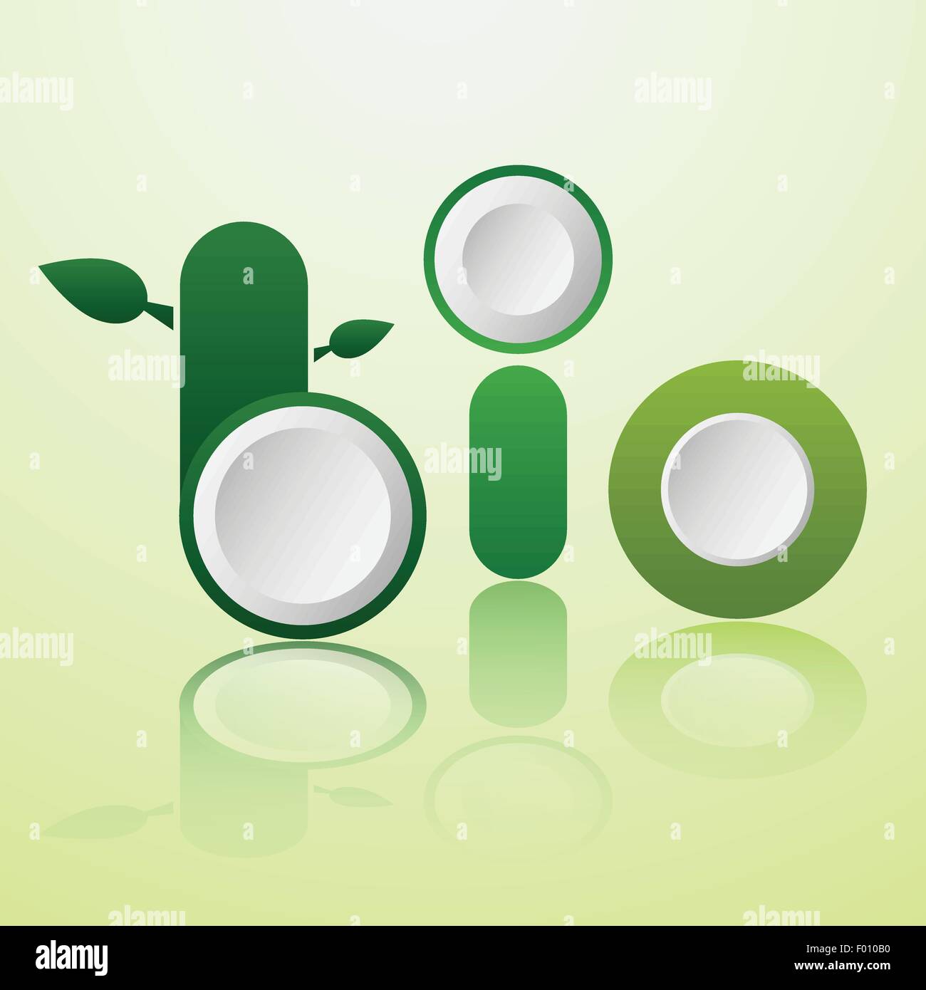 Schöpferische Wort Bio Design. Grüne Umwelt-Konzept-EPS10 Vektor-Illustration. Stock Vektor