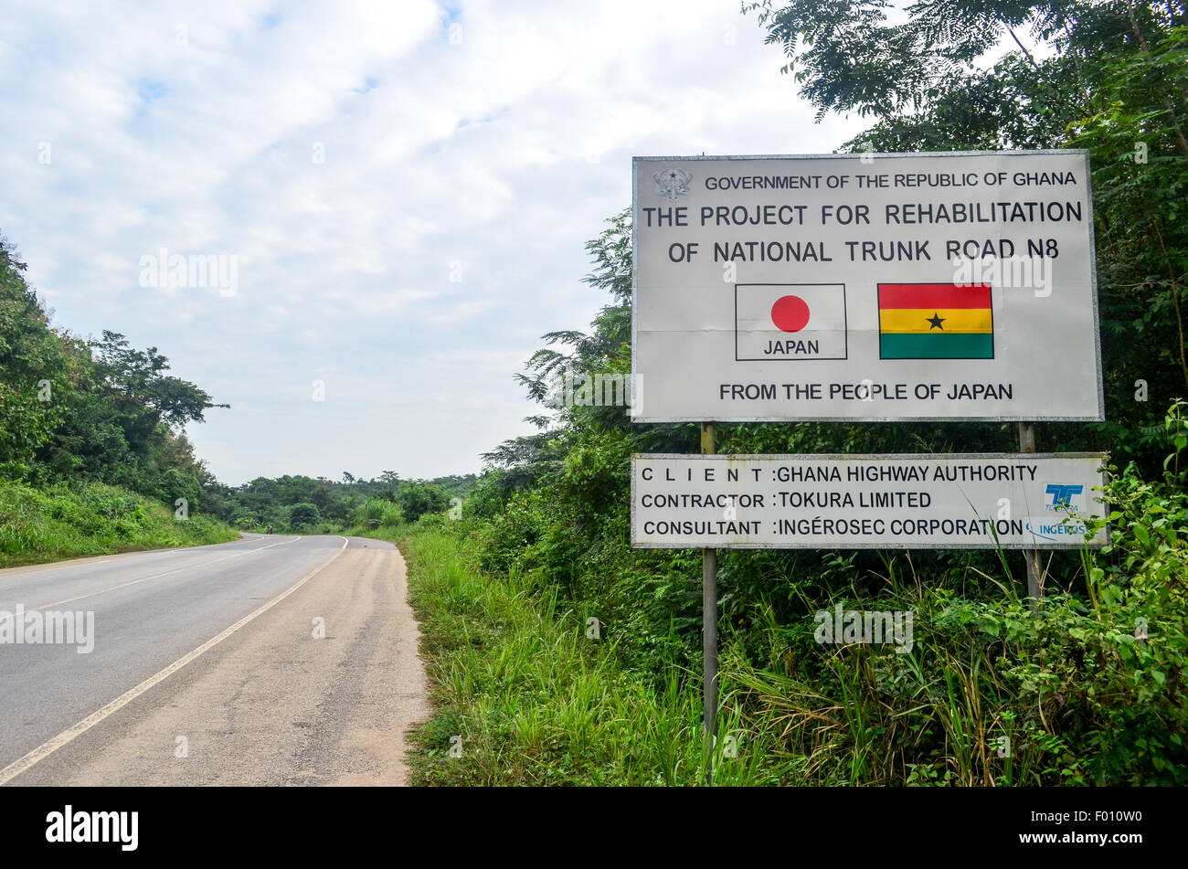 Japanische Straßenbauprojekt in Ghana Stockfoto