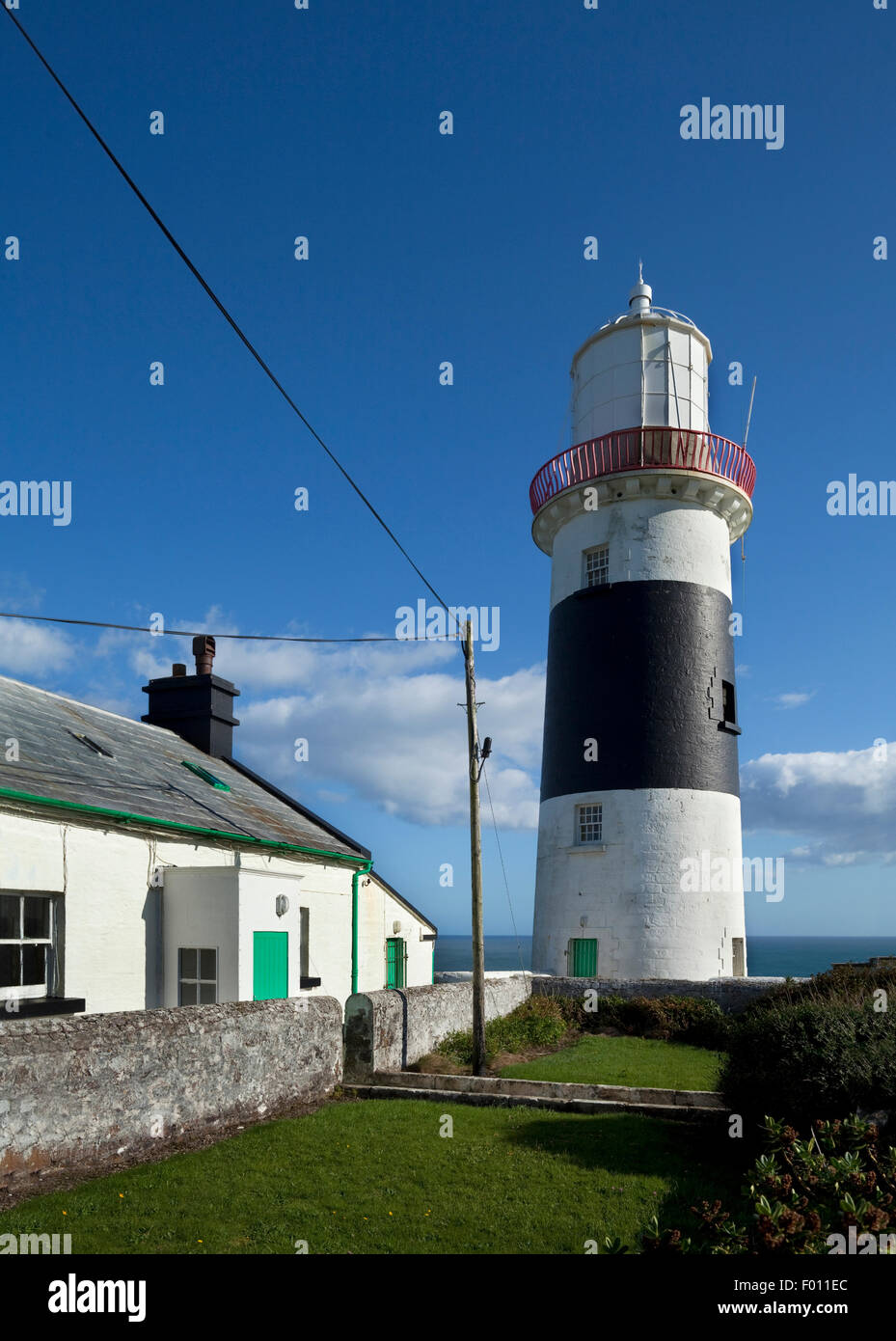 Mein Head Lighthouse, Irlands höchsten bei 290 Fuß über dem Meer LevelRing Halbinsel, Grafschaft Waterford, Irland Stockfoto