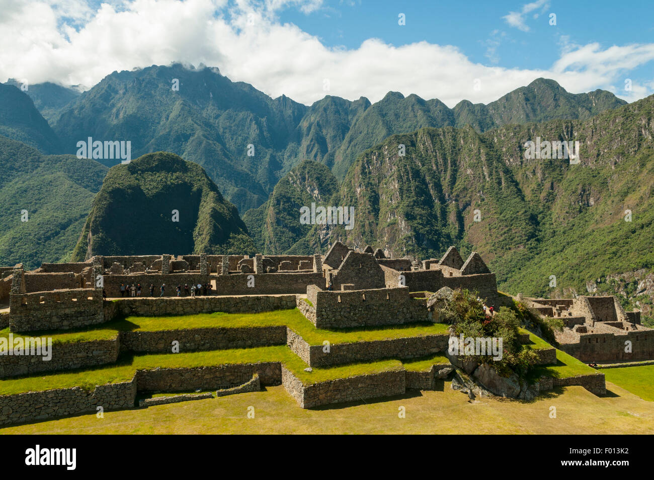 Das Universitätsviertel von Inka-Ruinen von Machu Picchu, Peru Stockfoto