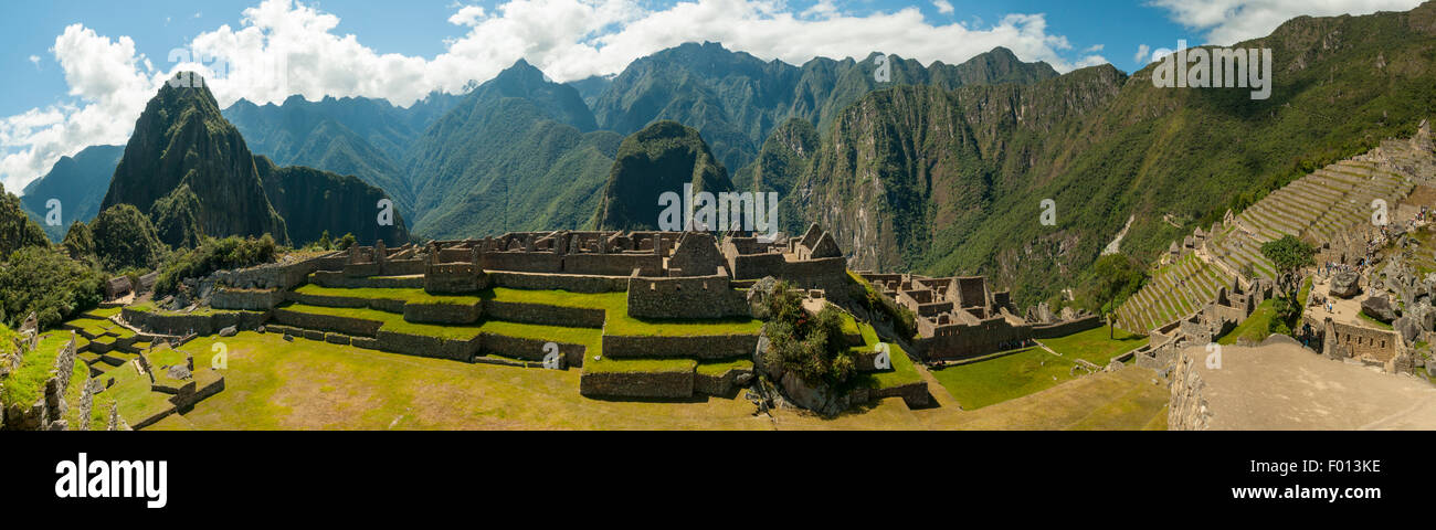 Plaza Principal, Panorama Machu Picchu, Peru Stockfoto