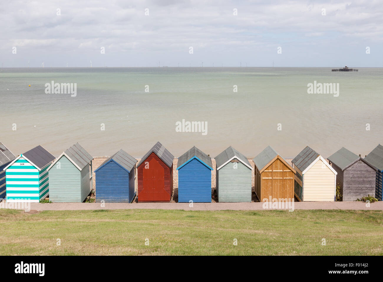 Hölzerne Strandhütten Stockfoto