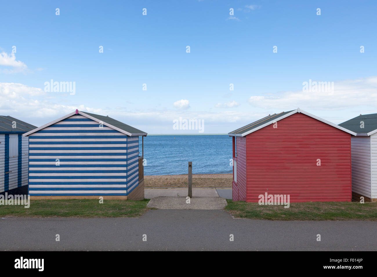 Hölzerne Strandhütten Stockfoto