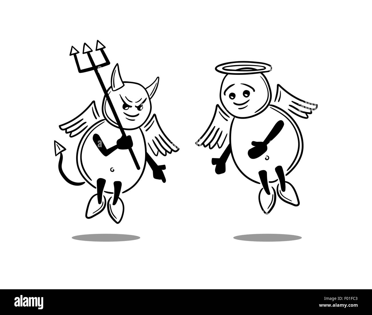 Digital erzeugte gut gegen böse Konzept Vektor Stock Vektor