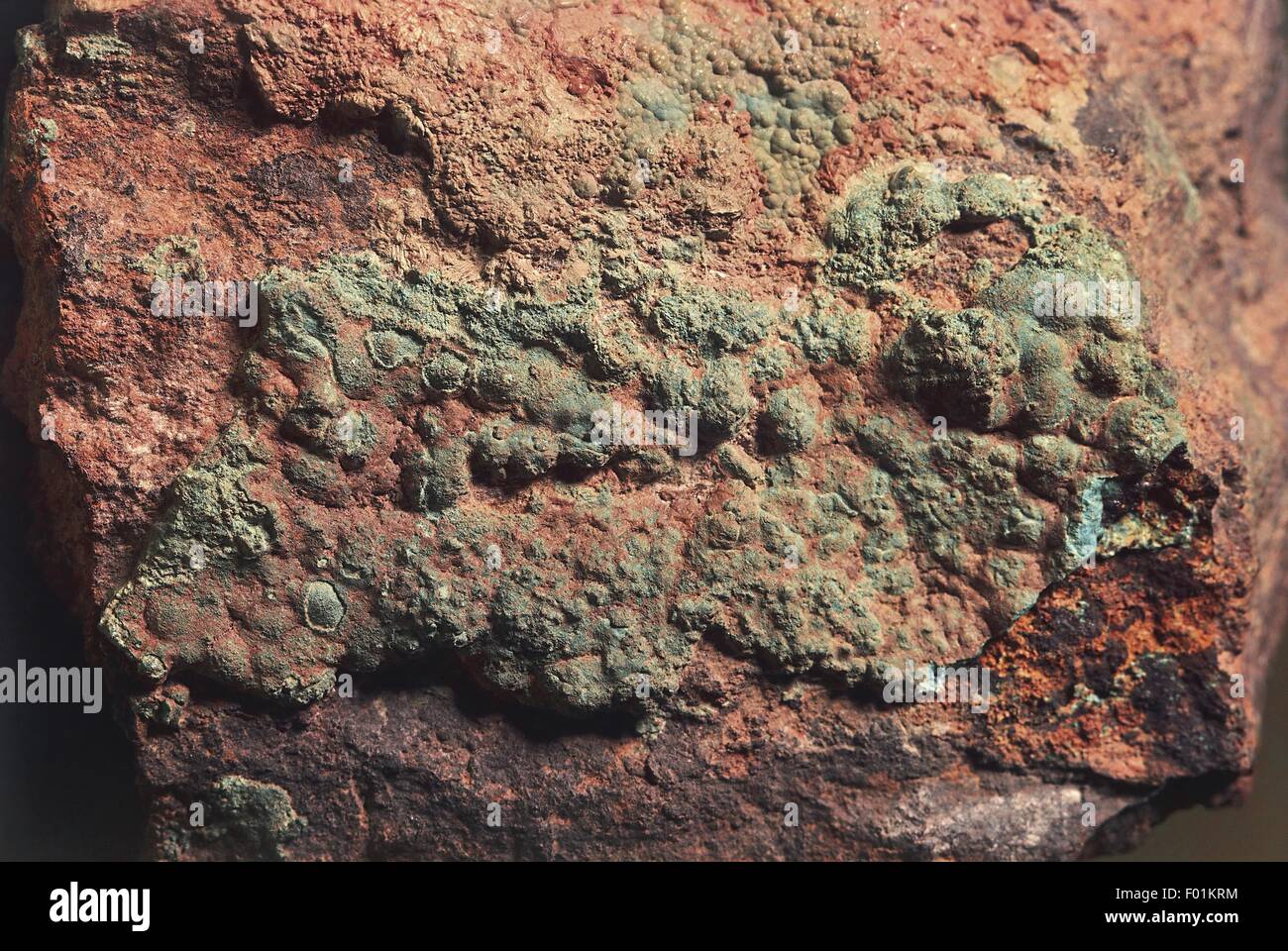Mineralien: Rosasite (Kupfer-Zink-Carbonat-Hydroxid) Stockfoto
