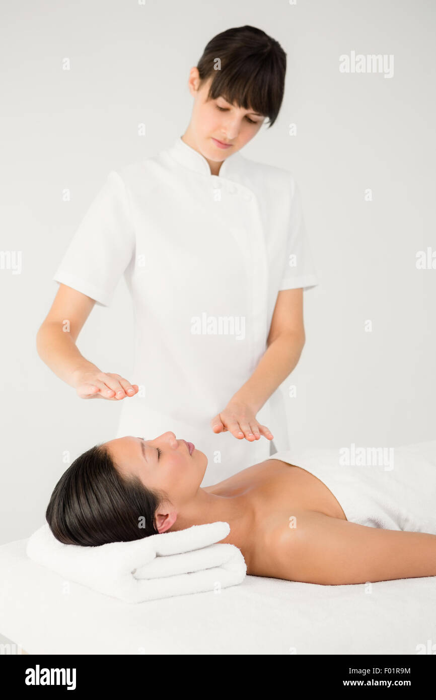 Frau, die alternative Therapie Stockfoto