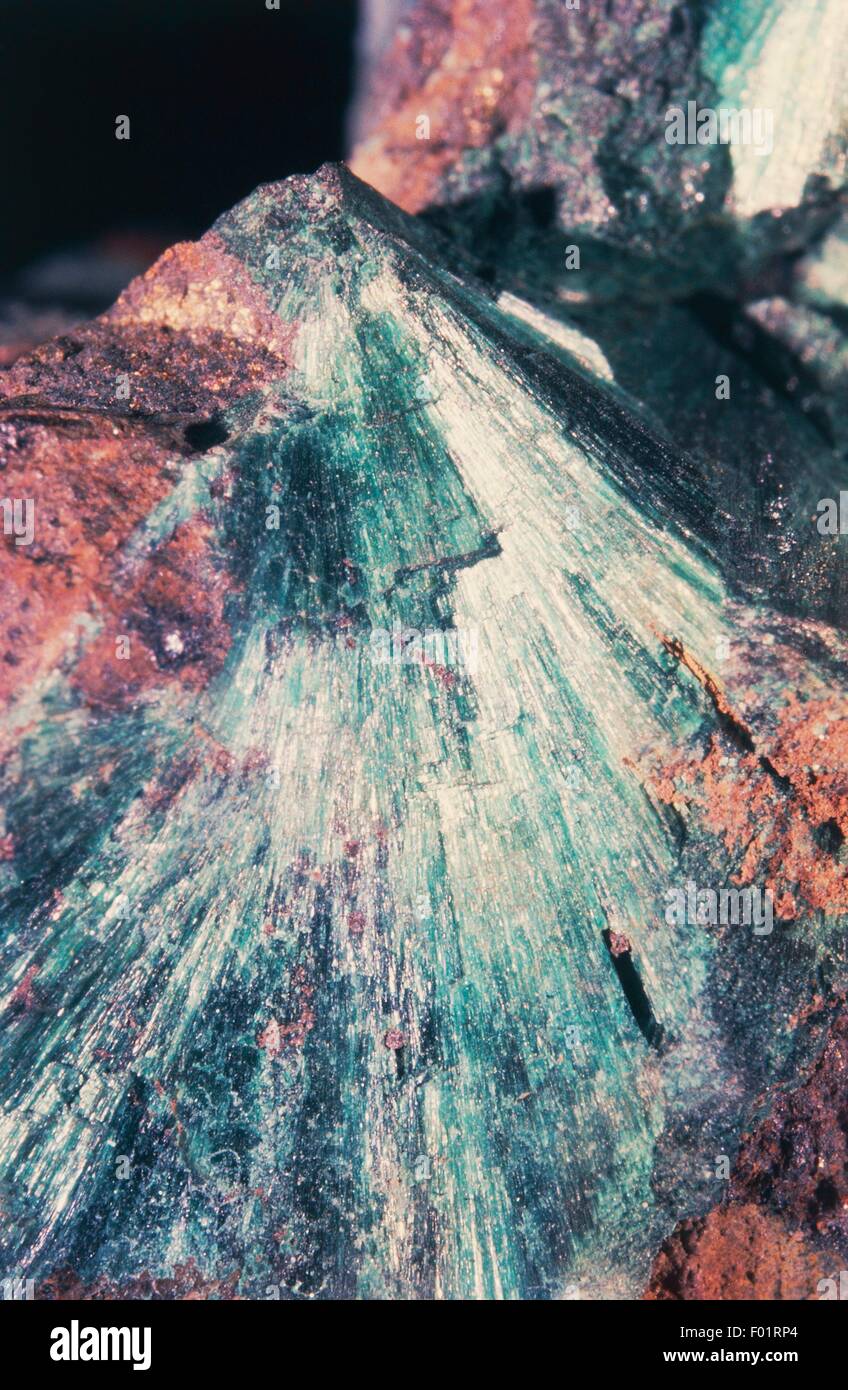 Malachit, grundlegende Kupfer-Carbonat. Stockfoto