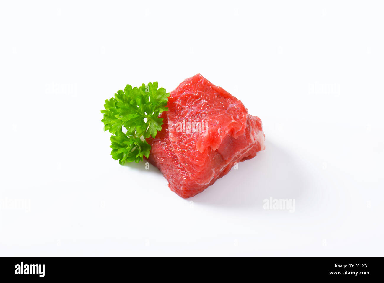 Stück rohes Rindfleischsteak Stockfoto