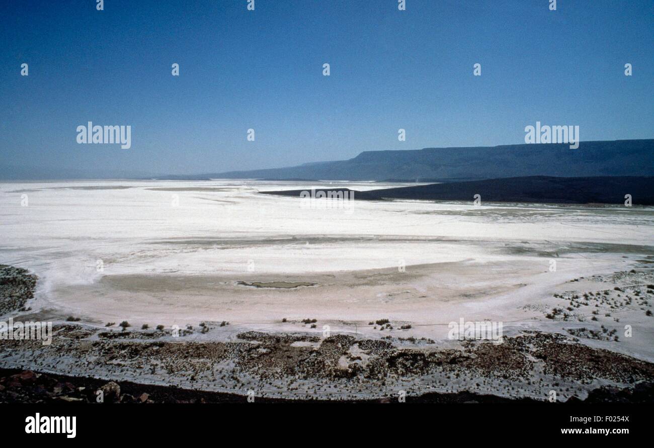 Salzablagerungen aus Kobar Waschbecken, Becken in der Denakil Ebene, Äthiopien. Stockfoto