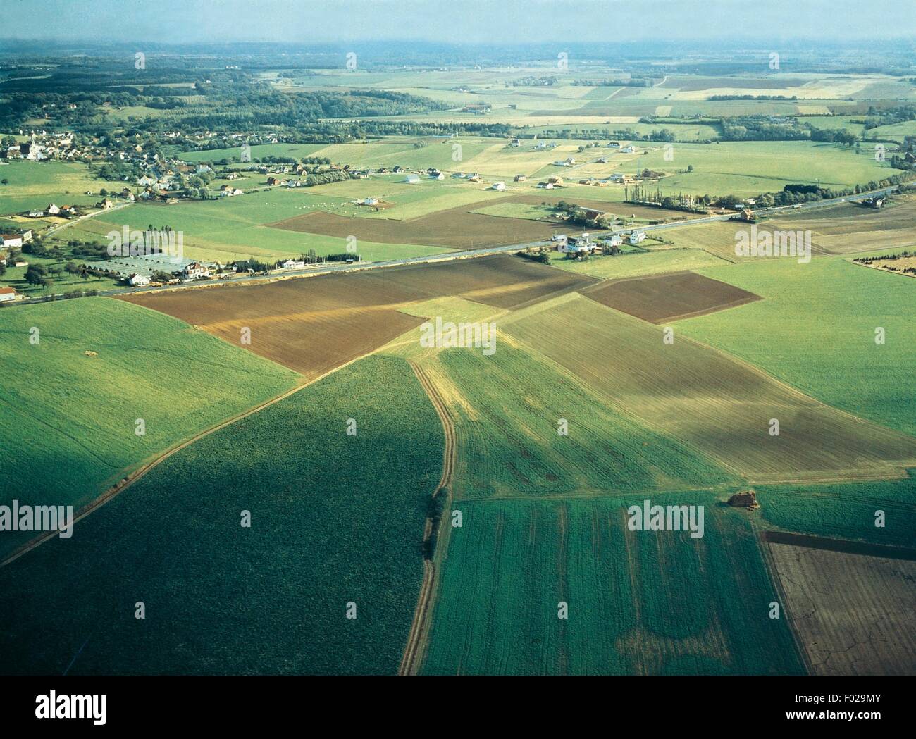 Luftaufnahme von Waterloo Landschaft - Wallonien, Belgien Stockfoto
