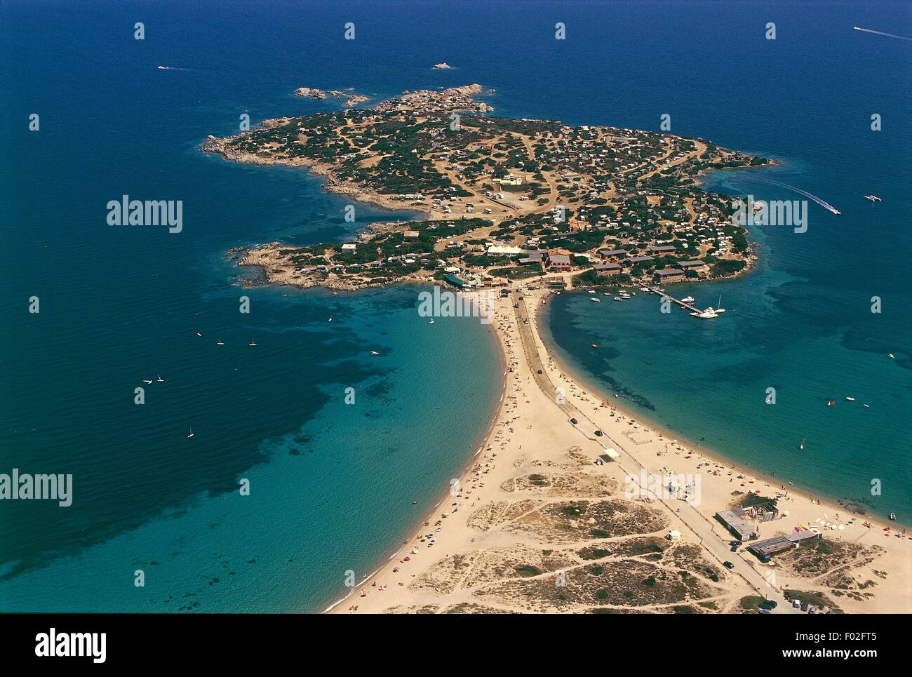 Luftaufnahme der Isola dei Gabbiani, Palau - Provinz von Olbia-Tempio, Sardinien Region, Italien Stockfoto