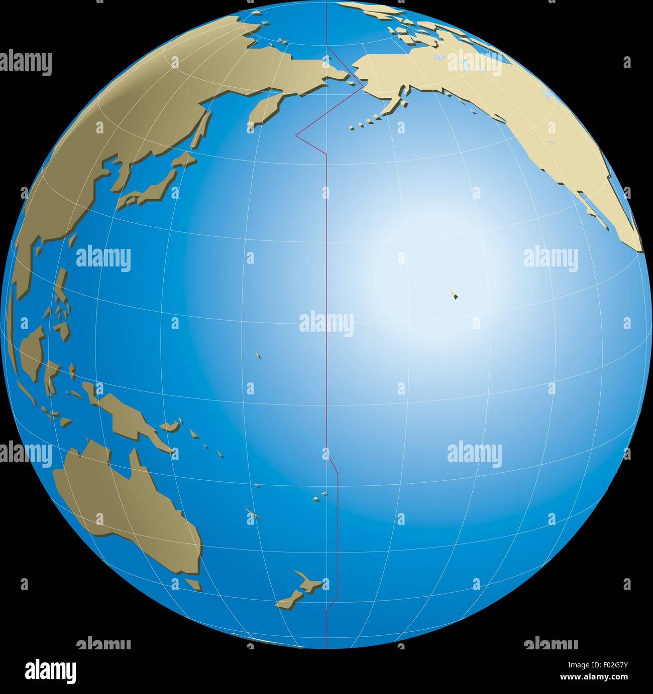 Astronomische Geographie Erde. Internationale Datumsgrenze (IDL