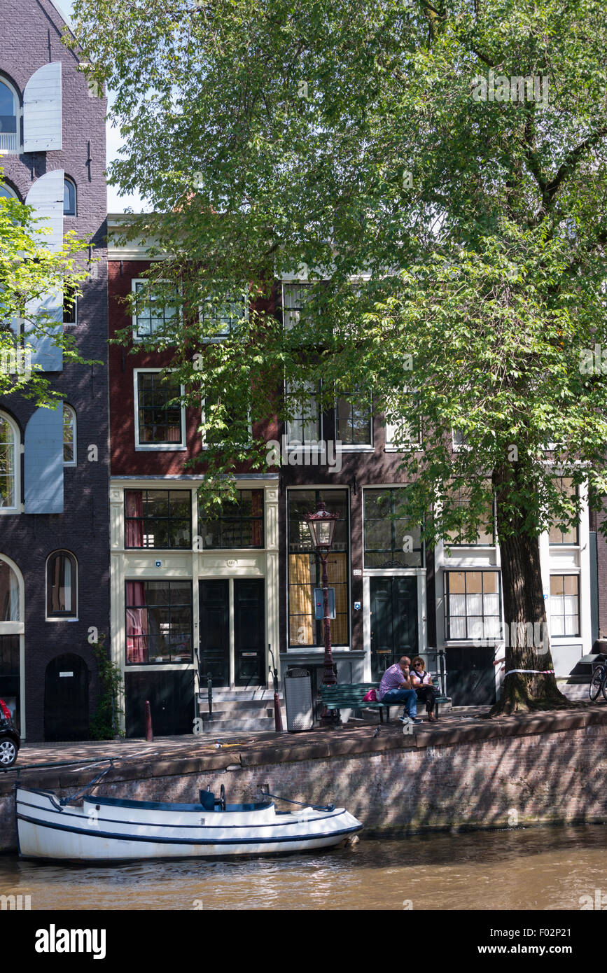 Eine ruhige Ecke in Amsterdam an einem Sommertag Stockfoto