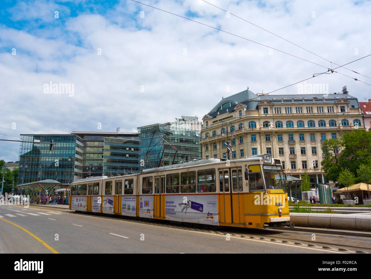 Straßenbahn 47, Kalvin ter, Belvaros, Pest, Budapest, Ungarn, Europa Stockfoto