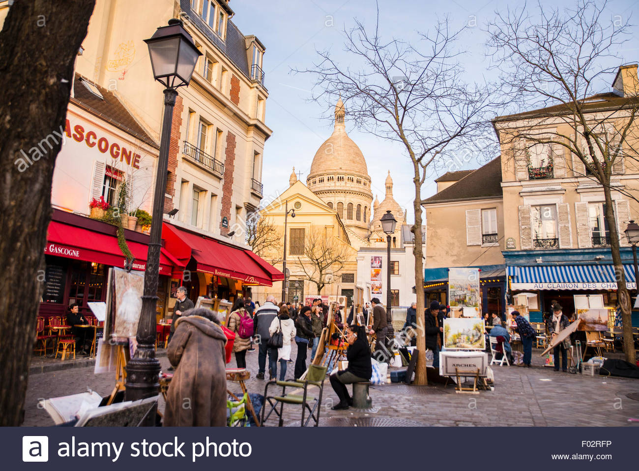 Place De Tertre Von Sacre Coeur Paris Stockfotografie Alamy