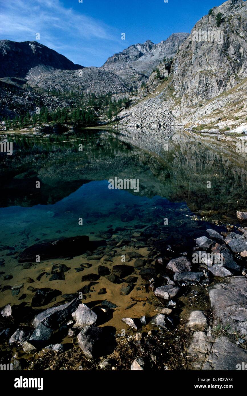 Weißer See, Mont Avic-Naturpark, Valle d ' Aosta, Italien. Stockfoto