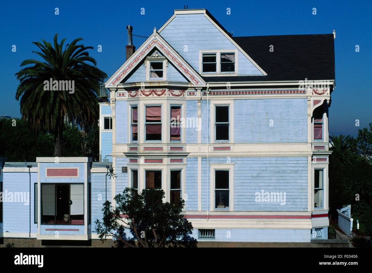 Viktorianischen Stil Queen Anne Haus, erbaut im späten 19. Jahrhundert, Alamo Square Gegend, San Francisco, California, Vereinigte Staaten von Amerika. Stockfoto