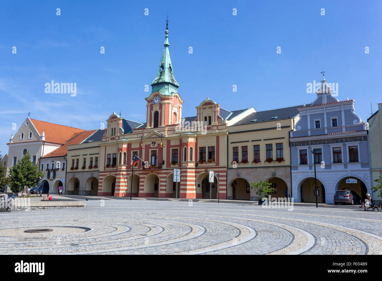 Rathaus am Hauptplatz, Melnik, Mittelböhmen, Tschechien Stockfoto