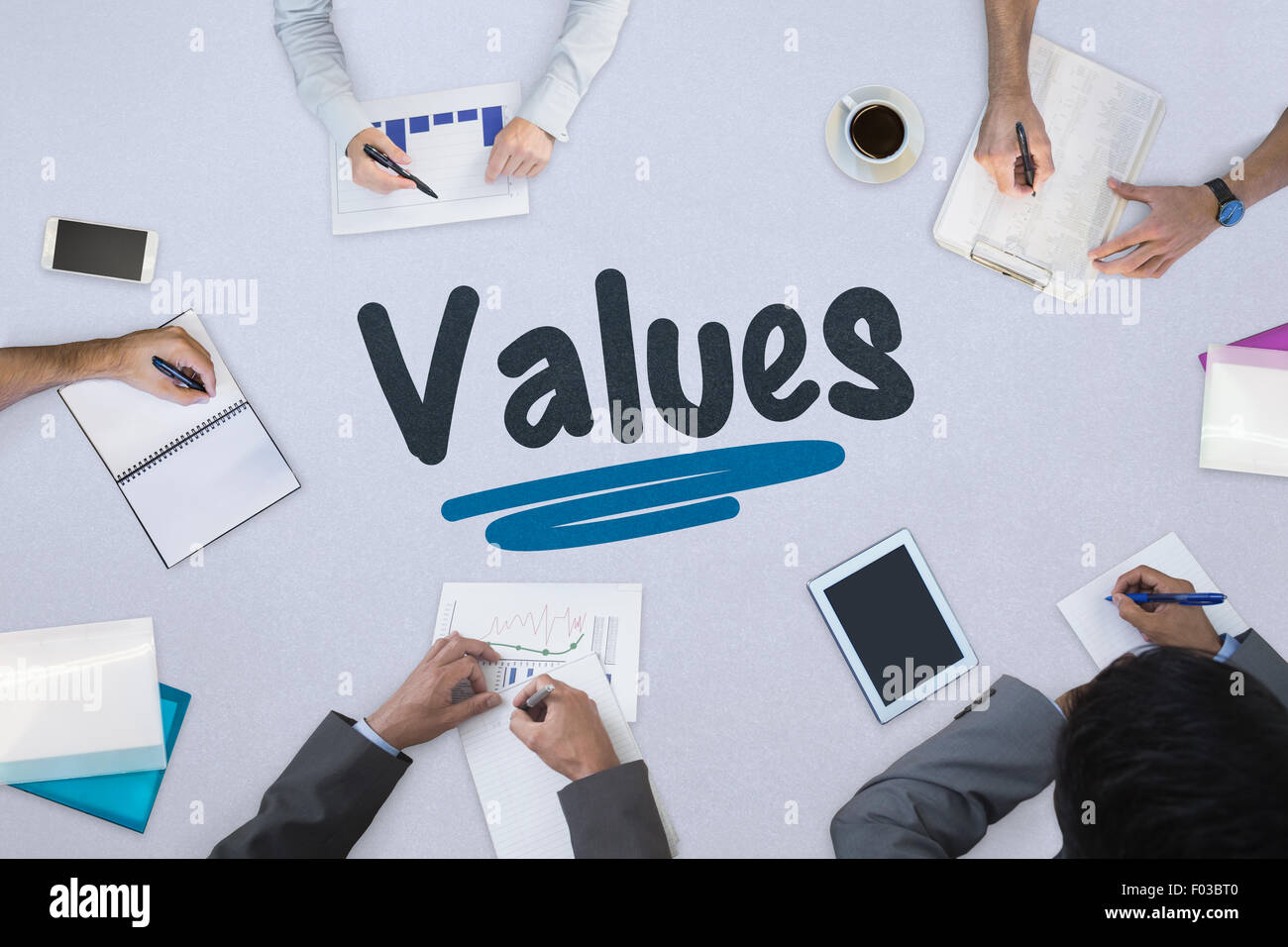 Werte mit den Business-meeting Stockfoto