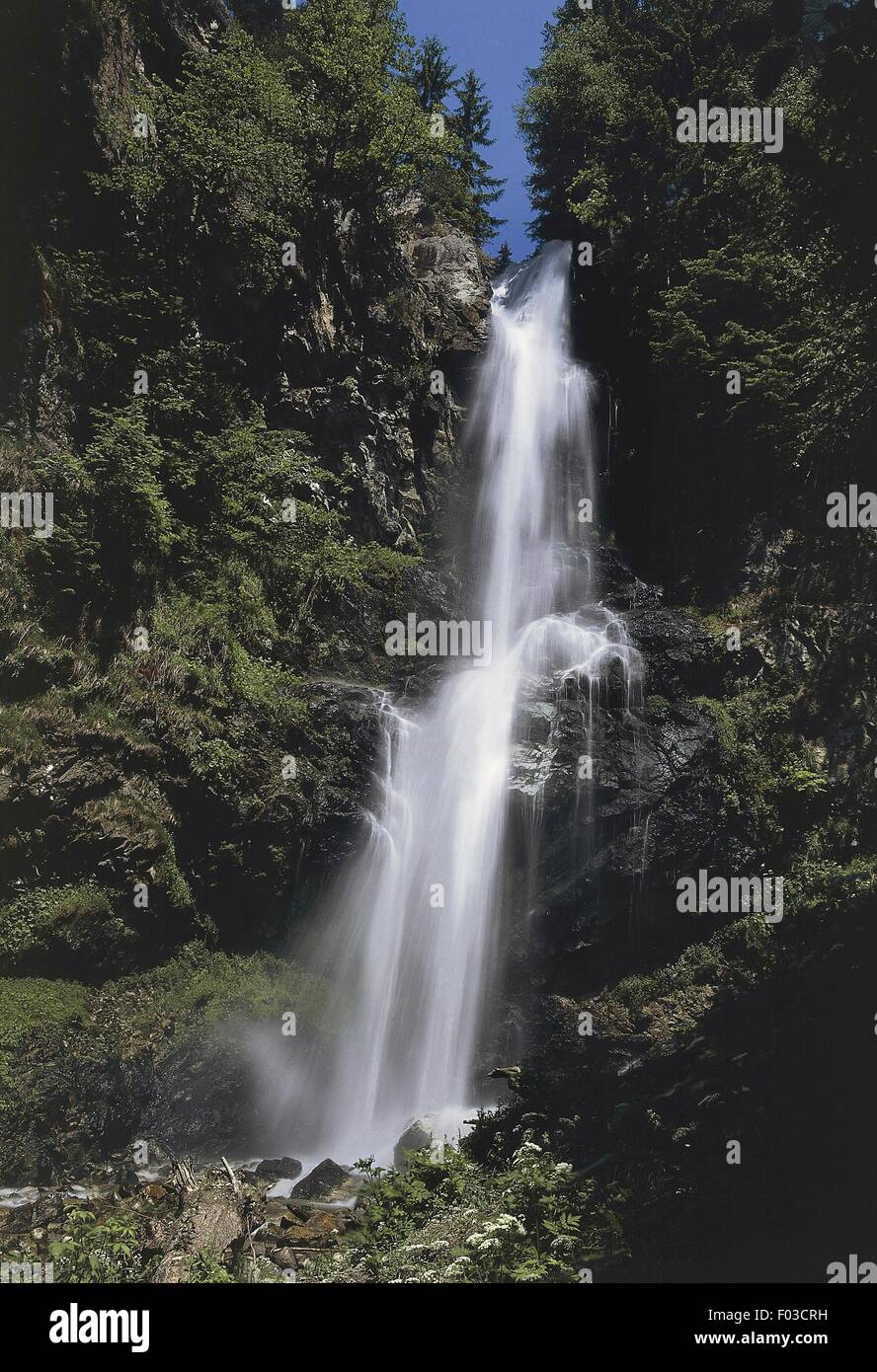 Vintl Wasserfälle, Val di Fundres, Trentino-Alto Adige, Italien. Stockfoto