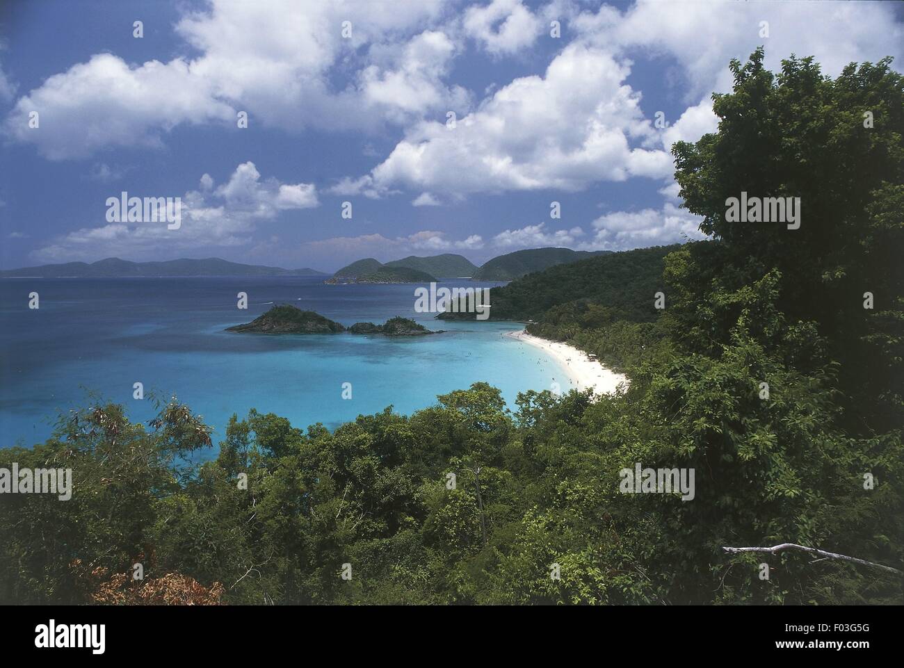 United States Virgin Islands (Gebiet nicht in USA übernommen), Insel des Heiligen Johannes, Virgin Islands National Park, Trunk Bay Stockfoto