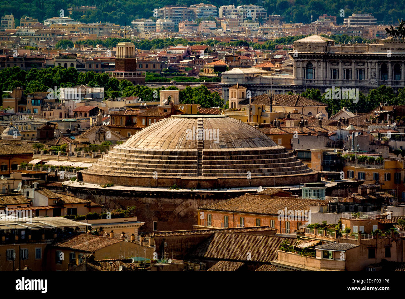 Äußeren Kuppel des Pantheon. Antike römische Tempel. Jetzt eine christliche Kirche. Rom, Italien. Stockfoto